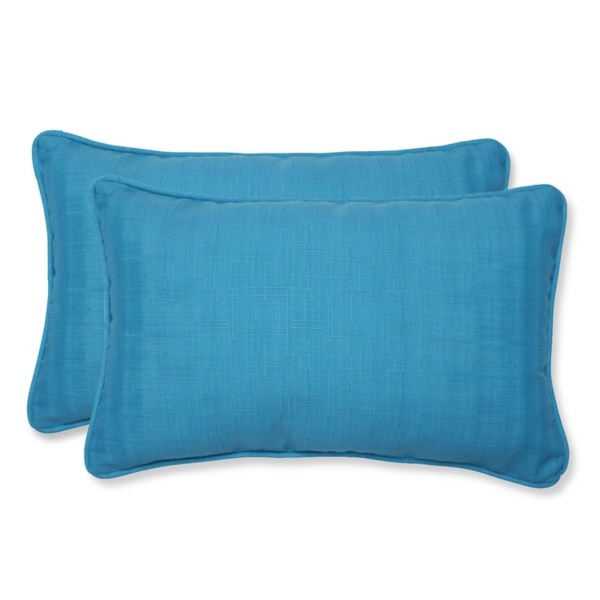 Turquoise Welt Outdoor Lumbar Pillows, Set of 2 Kirklands Home