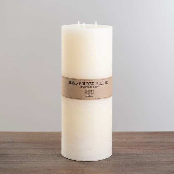 Large Ivory Unscented Pillar Candle, 14 in. Kirklands Home
