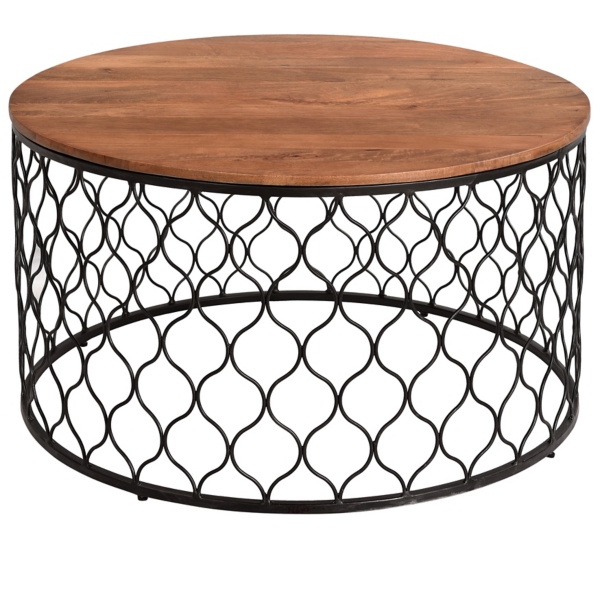 Mango Wood and Black Iron Coffee Table Kirklands Home