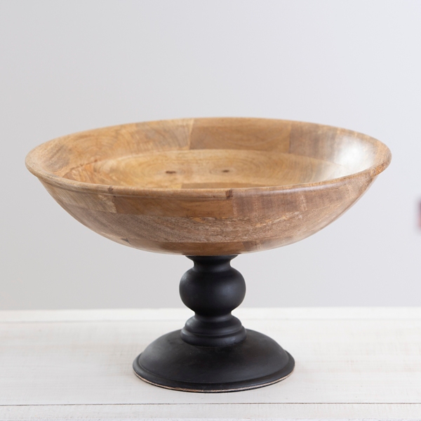 TwoTone Wooden Pedestal Decorative Bowl Kirklands Home