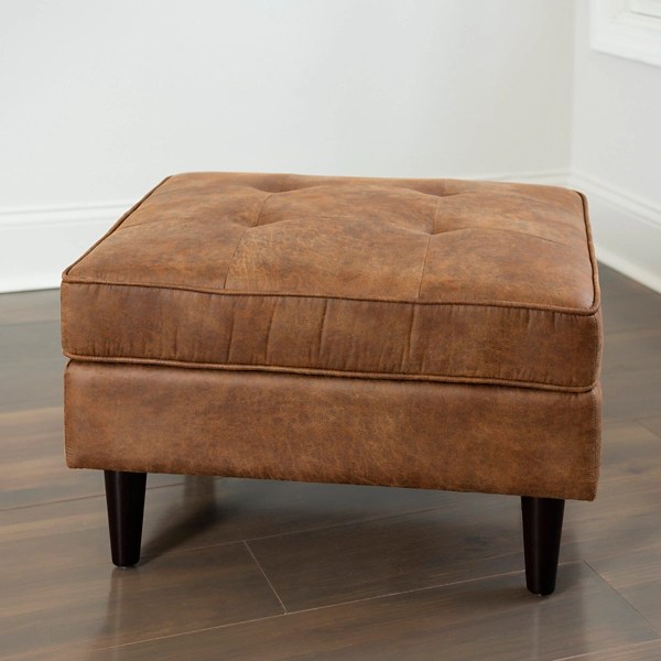 Brown Wyatt Faux Leather Ottoman Kirklands Home