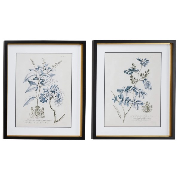 Dusty Blue Floral Framed Art Prints, Set of 2 Kirklands Home