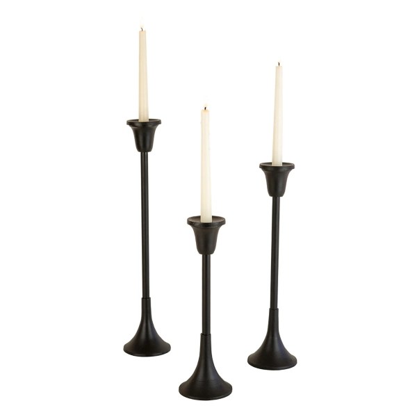 Black Metal Taper Candle Holders, Set of 3 Kirklands Home