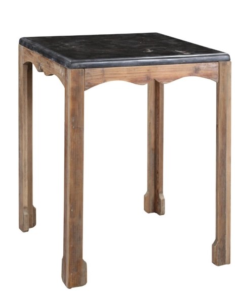 Reclaimed Wood and Slate Scalloped Accent Table Kirklands Home