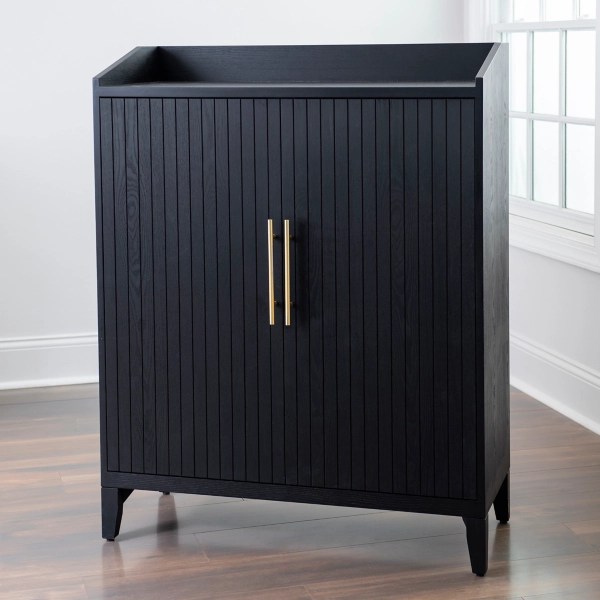 Black Slatted Door Bar Kirklands Home