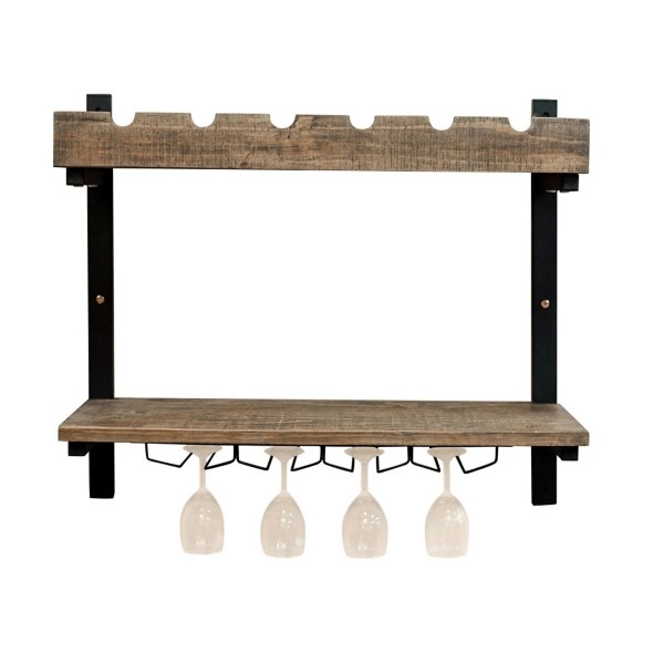 Brown Wood Metal Frame Wine Rack Kirklands Home