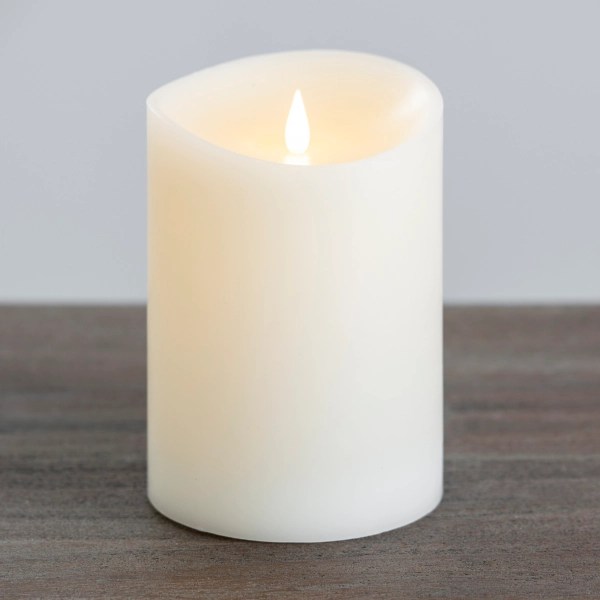 Ivory LED Soft Flame Pillar Candle, 5x7 in. Kirklands Home