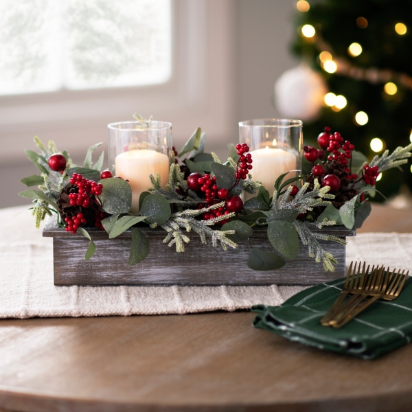 Red Berry Pinecone Candle Centerpiece Kirklands Home