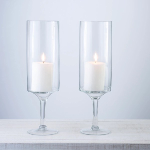 Clear Champagne Glass Hurricanes, Set of 2 Kirklands Home