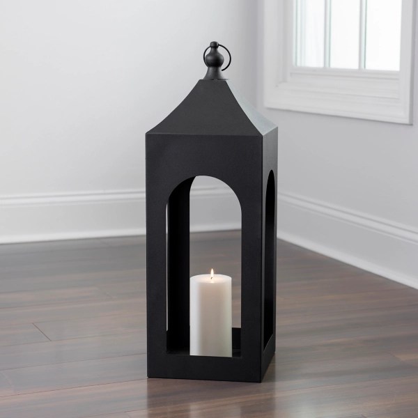 Matte Black Hampshire Metal Lantern, 36 in. Kirklands Home
