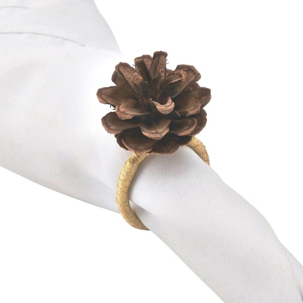 Rustic Pinecone Harvest Napkin Rings, Set of 4 Kirklands Home