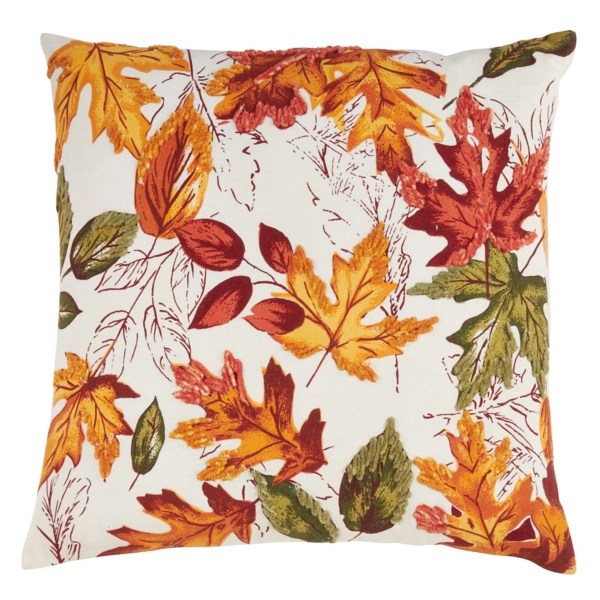 Embroidered Autumn Leaves Throw Pillow Kirklands Home