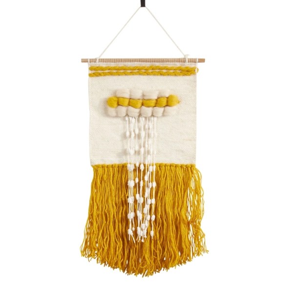 Yellow Beige Two Tone Braided Macrame Wall Hanging Kirklands Home