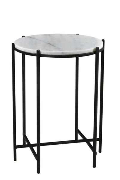 White and Gray Marble Top Metal Base Accent Table Kirklands Home