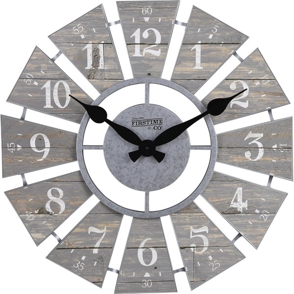 Galvanized Gray Windmill Wall Clock Kirklands Home