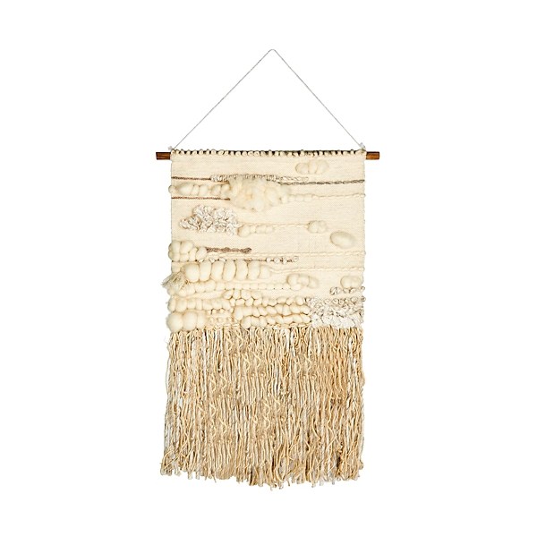 Tan and Cream Fringe Woven Macrame Wall Hanging Kirklands Home