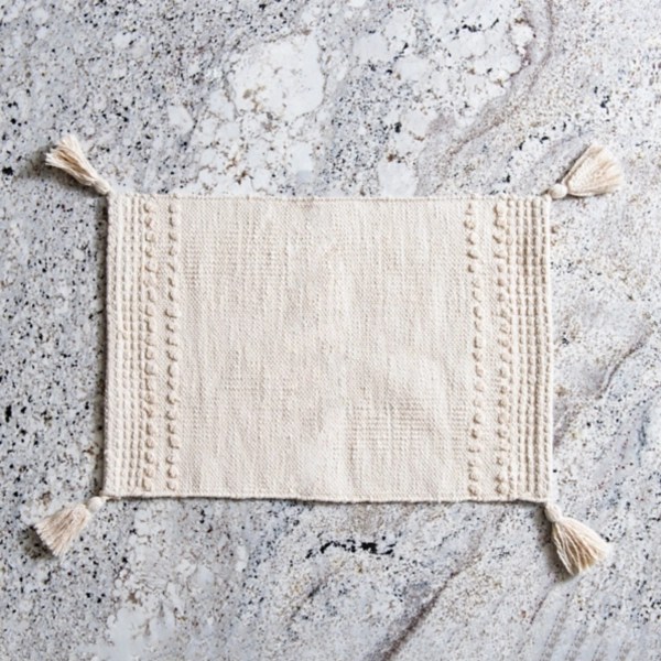 Emilee Ivory Woven Tassel Placemat Kirklands Home