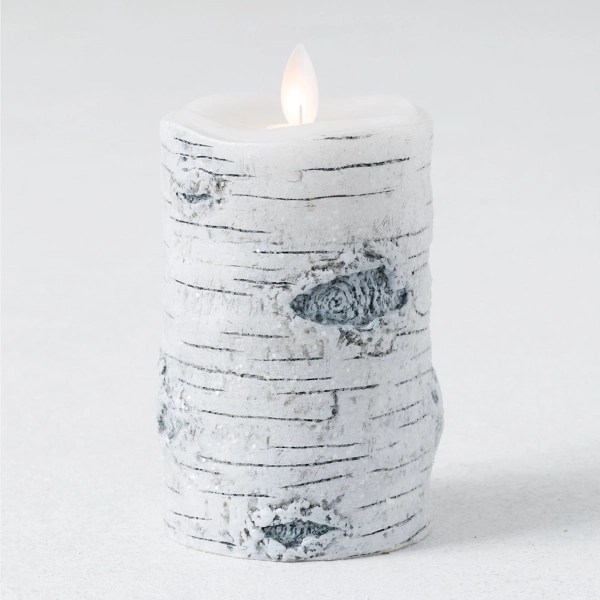 Birch Branch Flameless LED Pillar Candle, 5 in. Kirklands Home