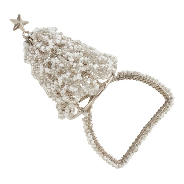 Silver Beads Christmas Tree Napkin Rings, Set of 4 Kirklands Home
