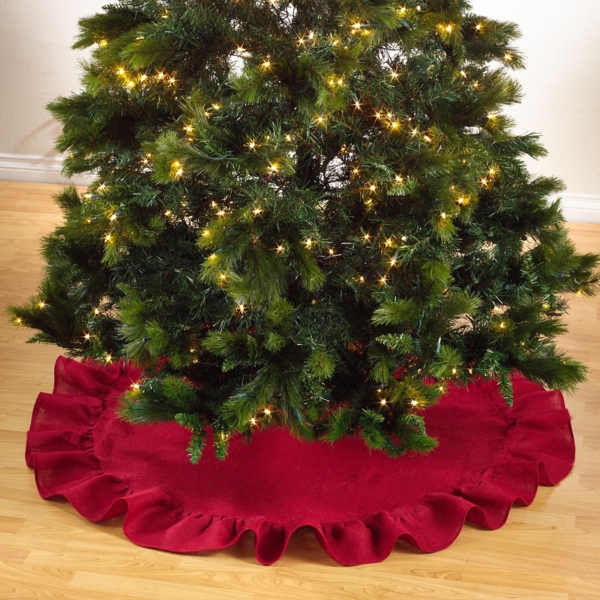 Red Ruffle Jute Christmas Tree Skirt Kirklands Home