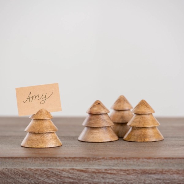 Wooden Christmas Tree Place Card Holders, Set of 4 Kirklands Home