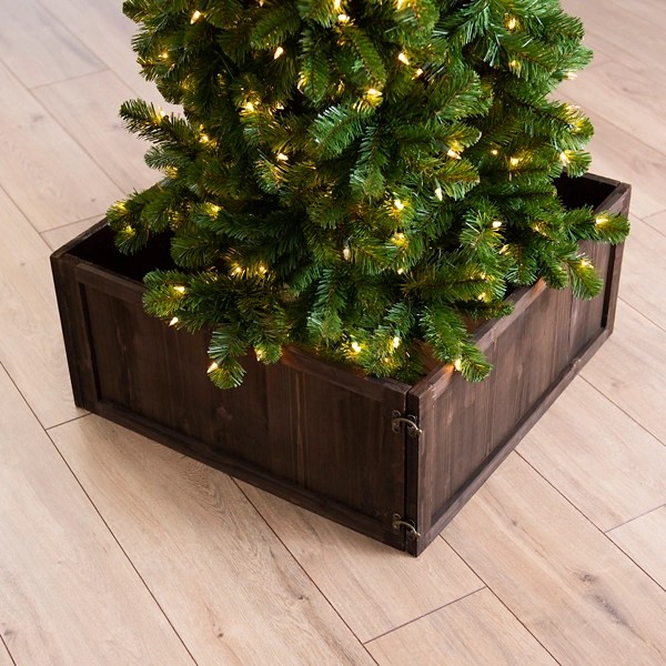 Rustic Wooden Box Christmas Tree Collar Kirklands Home