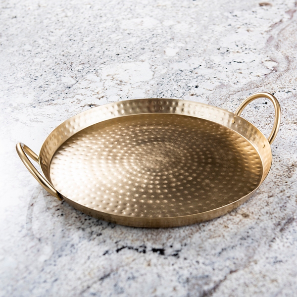 Gold Hammered Metal Round Serving Tray Kirklands Home