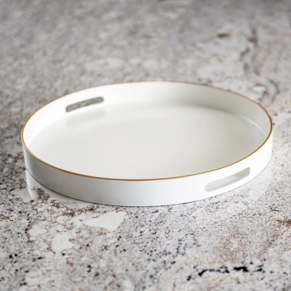 Cream Jane Round Tray Kirklands Home
