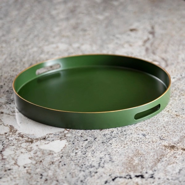 Green Jane Round Tray Kirklands Home