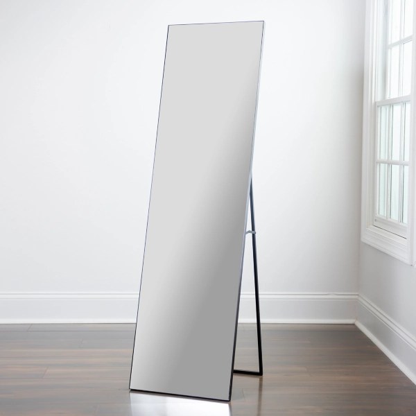 Black Modern Linear Leaner Mirror Kirklands Home