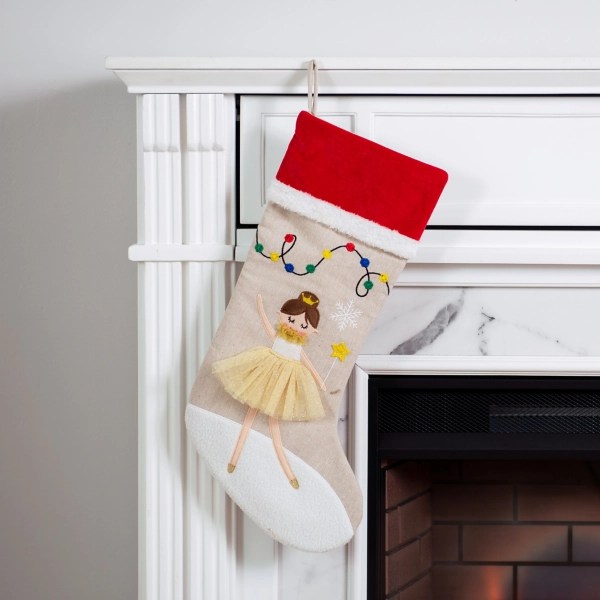 Dancing Golden Ballerina Christmas Stocking Kirklands Home