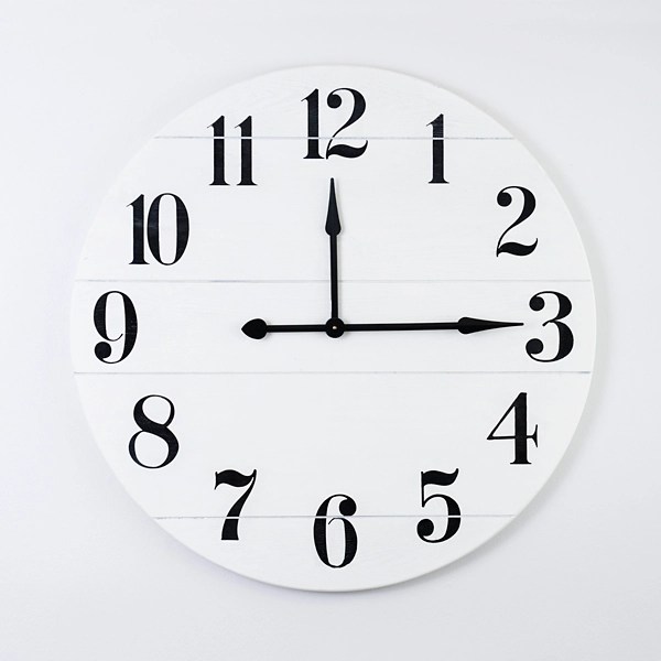 Jake White and Black Wooden Wall Clock Kirklands Home