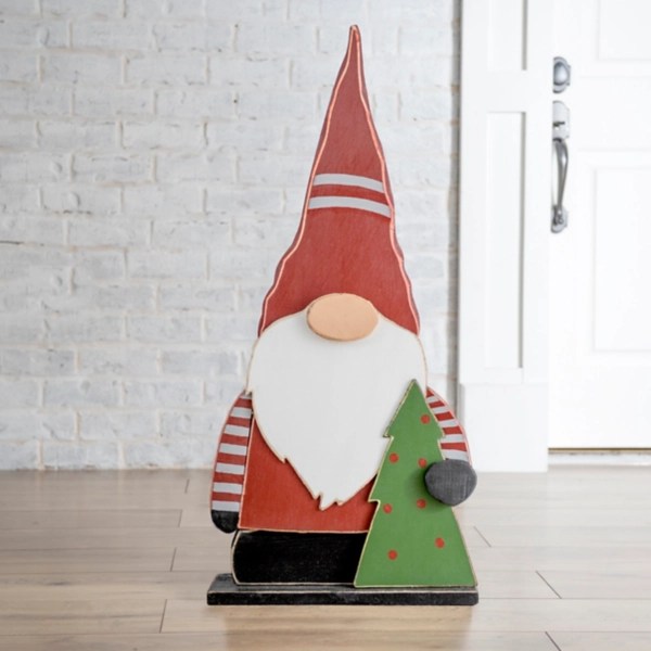 Wooden Christmas Gnome Statue Kirklands Home