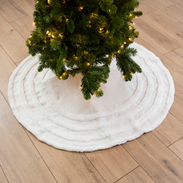 Cream Faux Fur Tiers Christmas Tree Skirt Kirklands Home