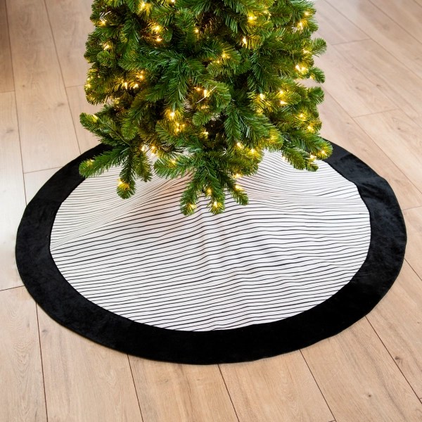 Black and White Stripe Christmas Tree Skirt Kirklands Home