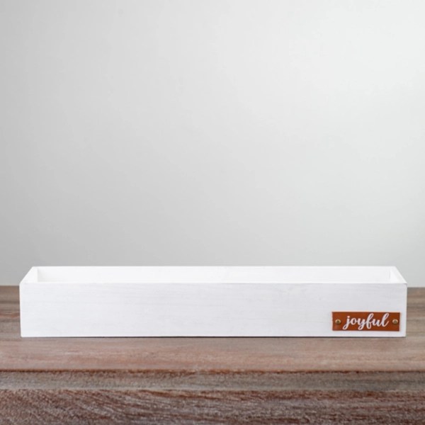 White Joyful Tray Box Kirklands Home