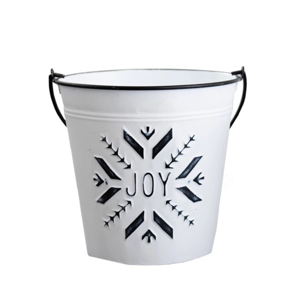 Joy Snowflake Christmas Bucket, 10 in. Kirklands Home
