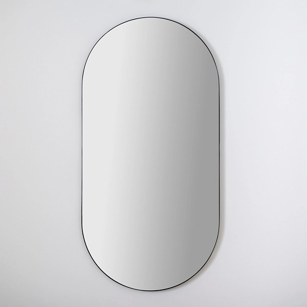 Black Metal Linear Oval Mirror Kirklands Home