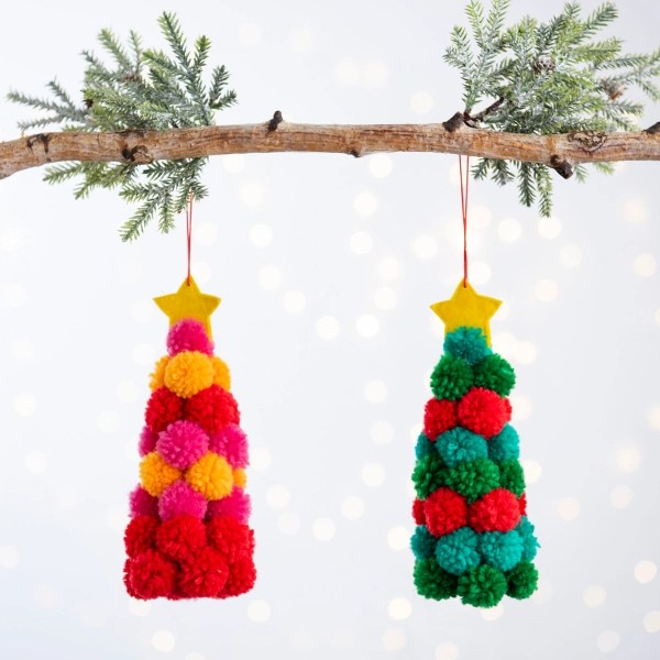 Pom Pom Trees Christmas Ornaments, Set of 2 Kirklands Home