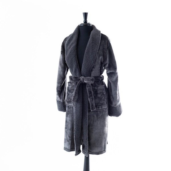 Gray Plush Robe, S/M Kirklands Home