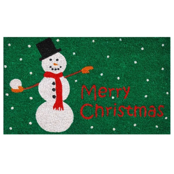 Green Merry Christmas Snowman Doormat Kirklands Home