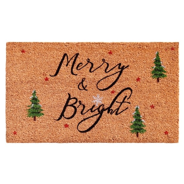 Natural Merry Bright Tree Coir Doormat, 29 in. Kirklands Home