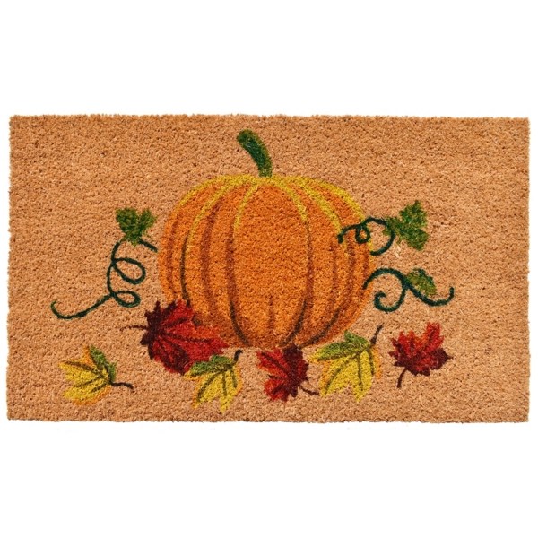Natural Tan Coir Harvest Pumpkin Doormat Kirklands Home