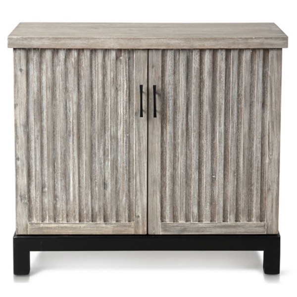 Light Gray Wooden 2 Door Slatted Front Kirklands Home