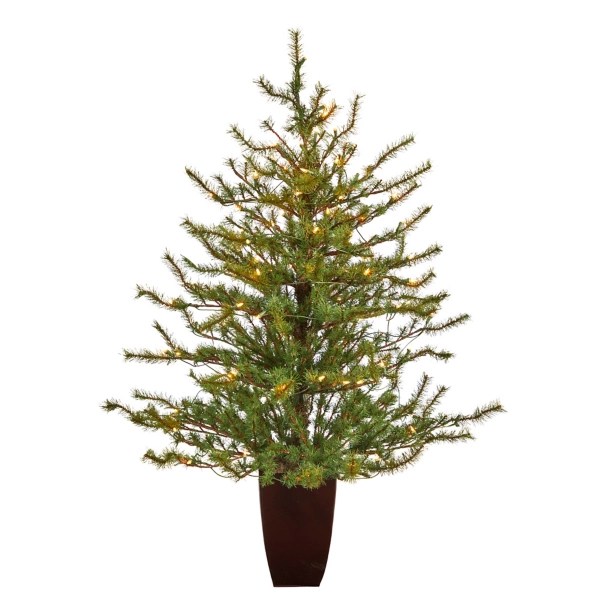 Lit Potted Vancouver Pine Christmas Tree, 52 in. Kirklands Home