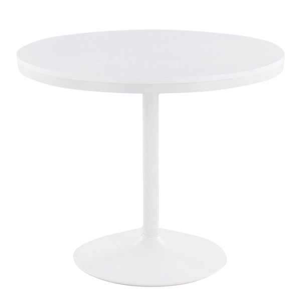 White Wooden Top Metal Base Round Dining Table Kirklands Home