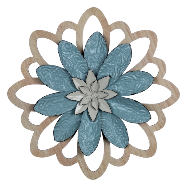 Blue Embossed Metal Flower Wall Plaque Kirklands Home