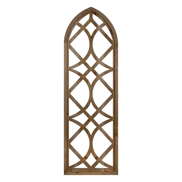 Natural Wooden Arch Window Panel Wall Plaque Kirklands Home