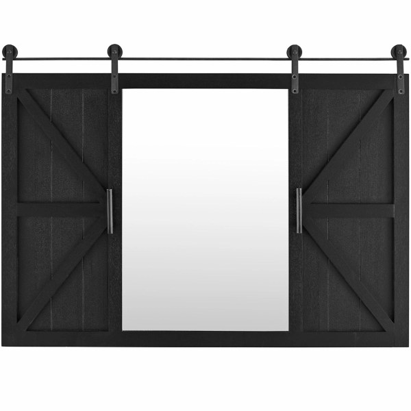 Black Sliding Barn Door Wall Mirror Kirklands Home