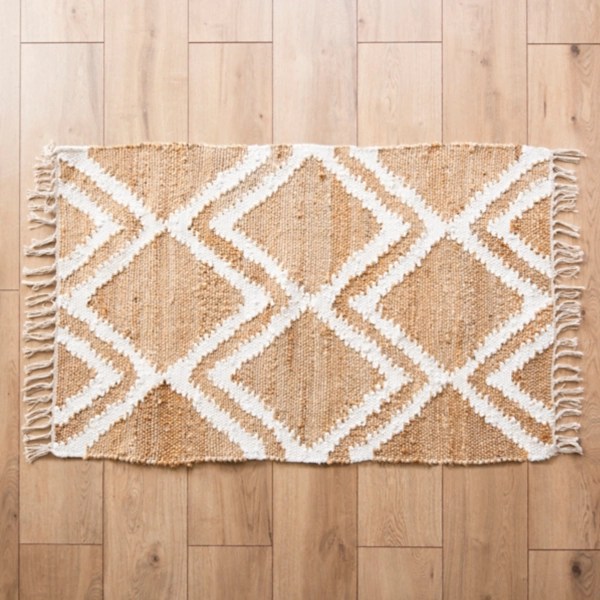 White Chevron Jute Scatter Rug Kirklands Home